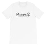 Short-Sleeve distressed splatter facepewbz logo beard T-Shirt